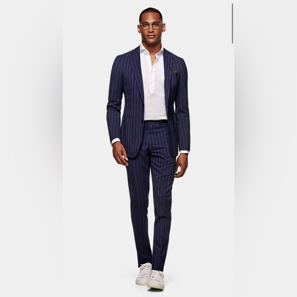 Suit supply - pin stripe blue havana suit